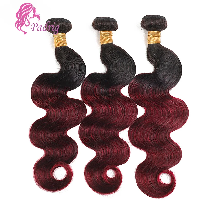 

100g/PC 1B 99J Burguny 3/4PC Bundles Human Hair Body Wave Bundles 12A Brazilian Virgin Remy Double Weft Hair Extension Full End