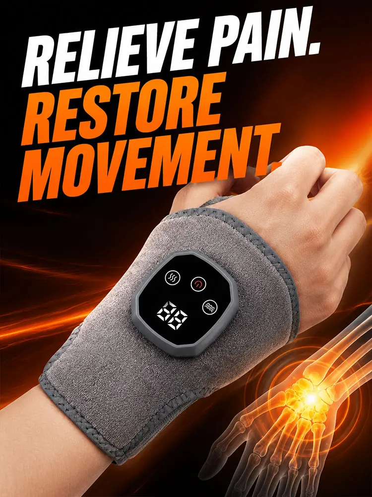 Heated Ankle Massager Wrap with Vibration Therapy, Portable Cordless Joint Care Device for Home Office Use