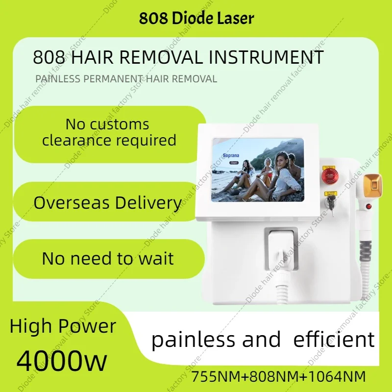 

New Portable 4000w 808nm Diode Laser Hair Removal Ice Platinum Body FaceUnderarm Cooling Head Permanent Painless Women Epilator