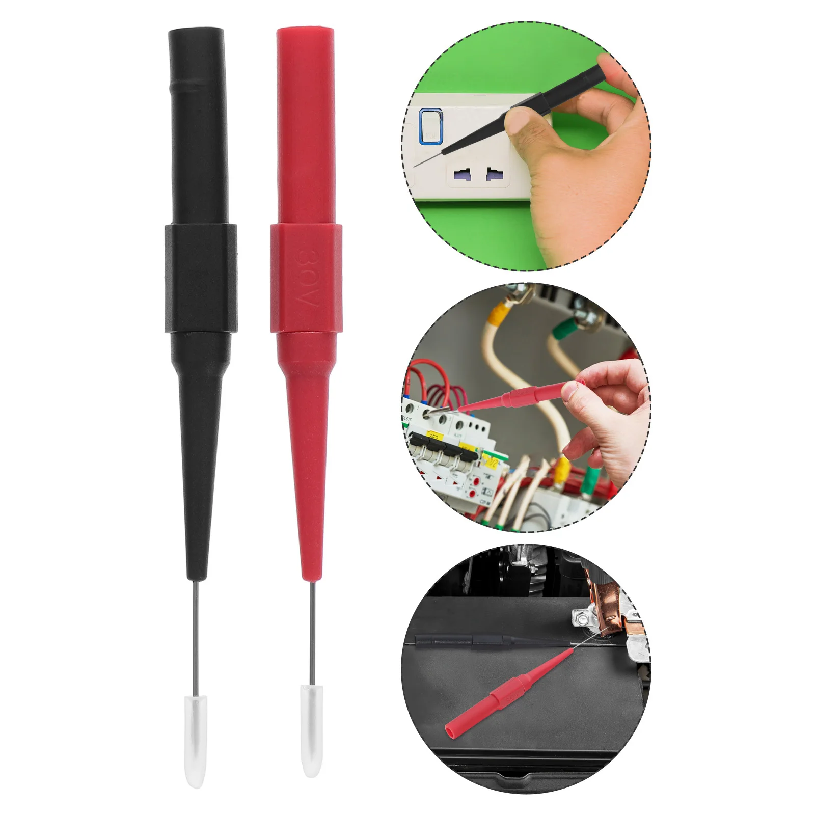 

2Pcs Electrical Test Probes Vehicle Circuit Tester Multimeter Leads Needle Probe Automotive Car Voltage Meter Insulation Kit