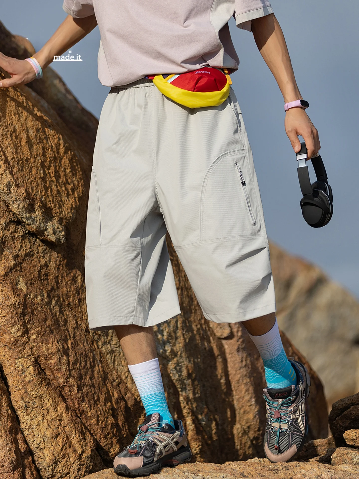 

MMOPTOP Men's Outdoor Shorts Summer No-Iron Casual Multi-Pocket Hiking Quick-Dry Loose Straight Leg Seven-Foot Pants