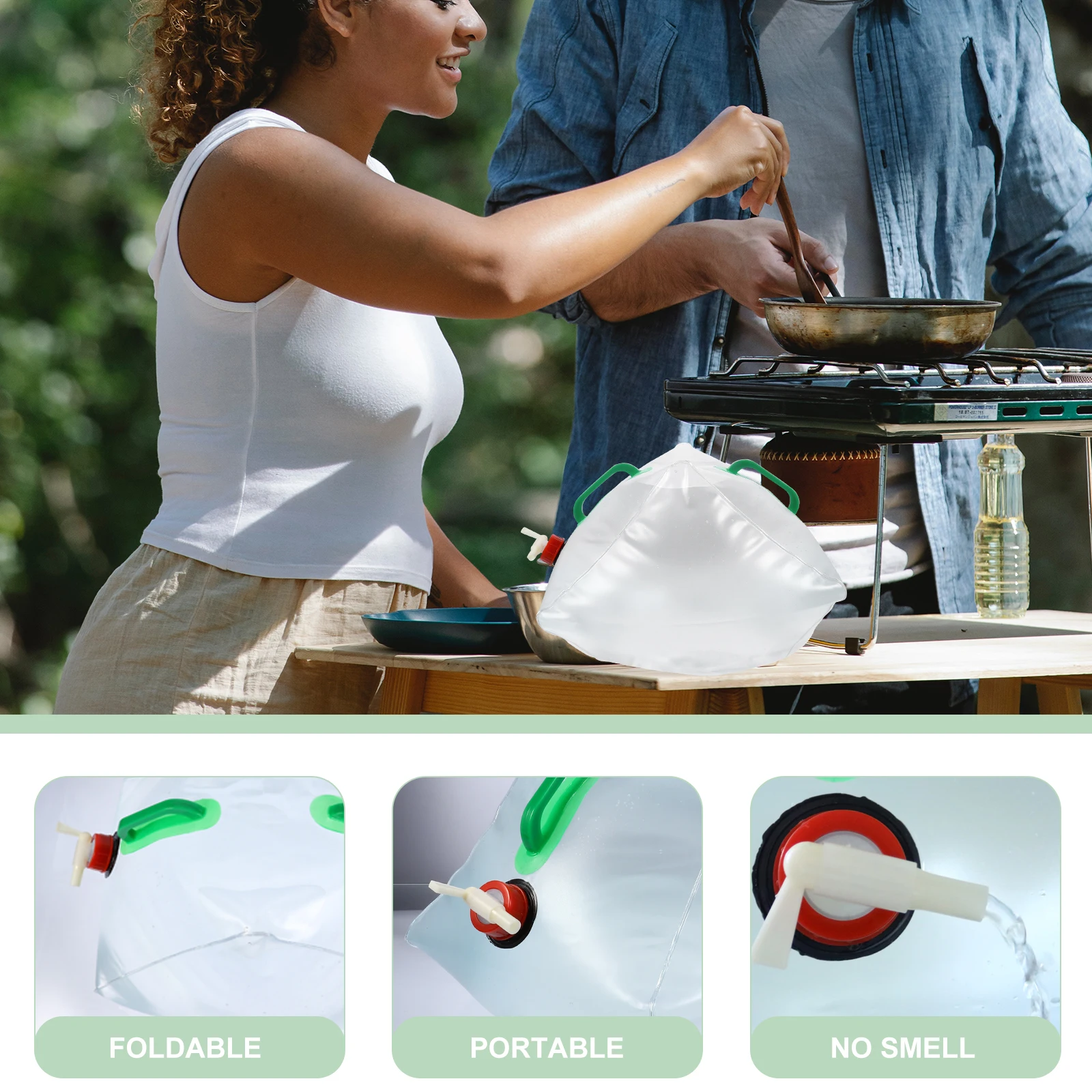 

2Pcs Portable Water Bag Large Capacity Collapsible Camping Water Container Emergency Survival Outdoor Storage Carrier for Hiking