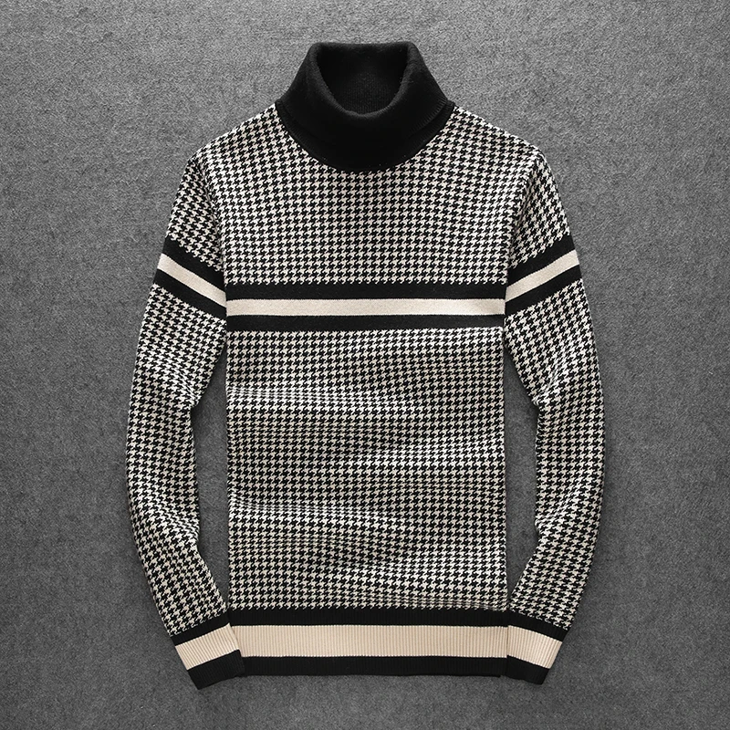 

Зимний модный мужской свитер из шерсти с высоким воротником, облегающий, теплый, дышащий, мягкий, молодежный, премиум-класса