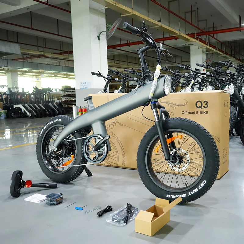 750W Fat Tire Electric Bike 20 Inch 45km/h High Speed E-bike Off-road Mountain City Cargo Bicycle Adults Bicicleta Electrica MTB image 8