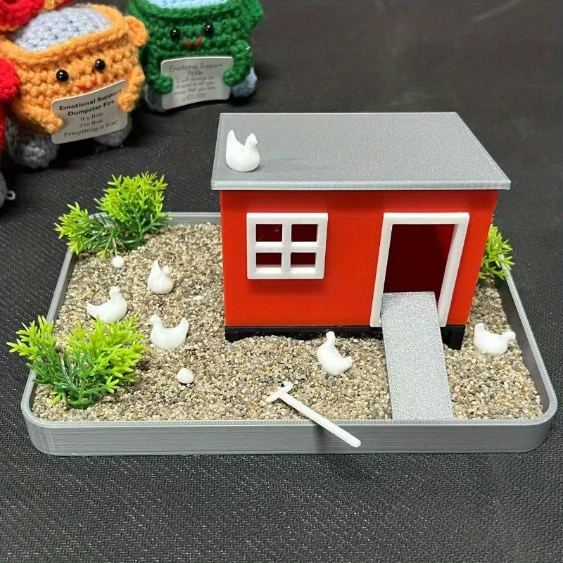 Miniatur Huhn Zen Garten Schreibtisch Dekor DIY Sand Tablett Garten Kit Lustige Neuheit Geschenk Zappeln Stress Relief Spaß Tisch Ornament