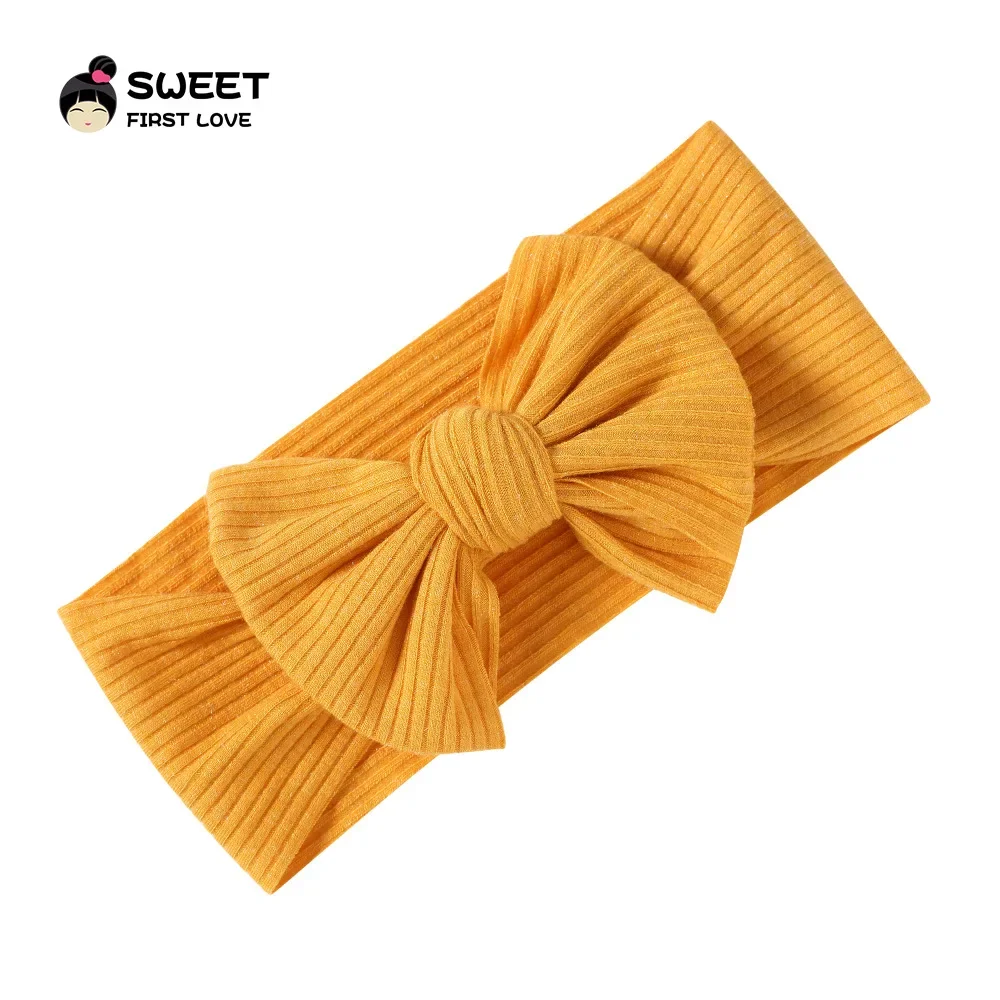 

Lovely Newborn Baby Headband For Girls Elastic Knit Children Turban Baby Bows Soft Nylon Kids Headwear Hair Accessories