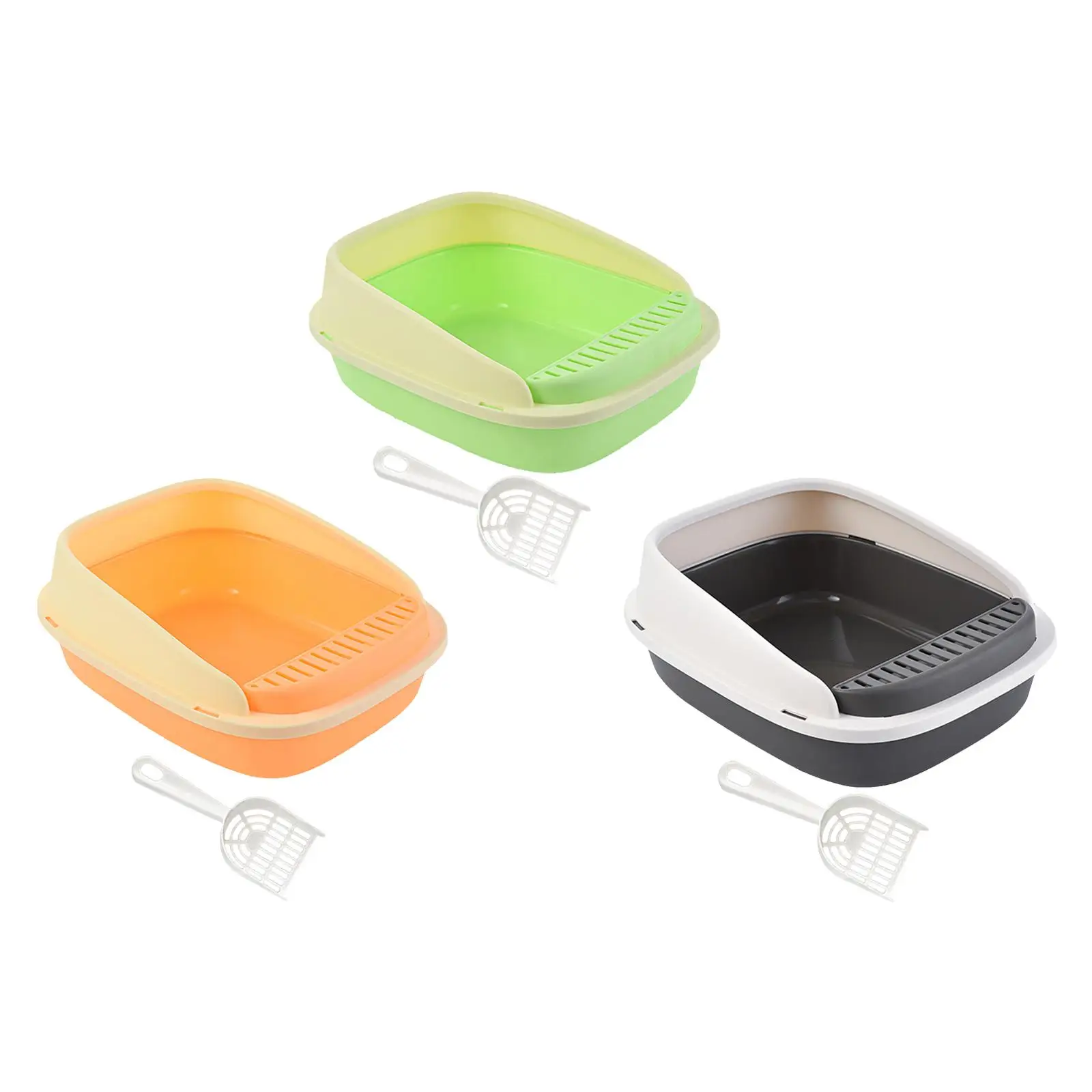 Cat Litter Box High Sides Open Air Cats Litter Boxes for Indoor Cats Kitten Litter Boxes Kitty Litter Pan Low Profile Cat Toilet
