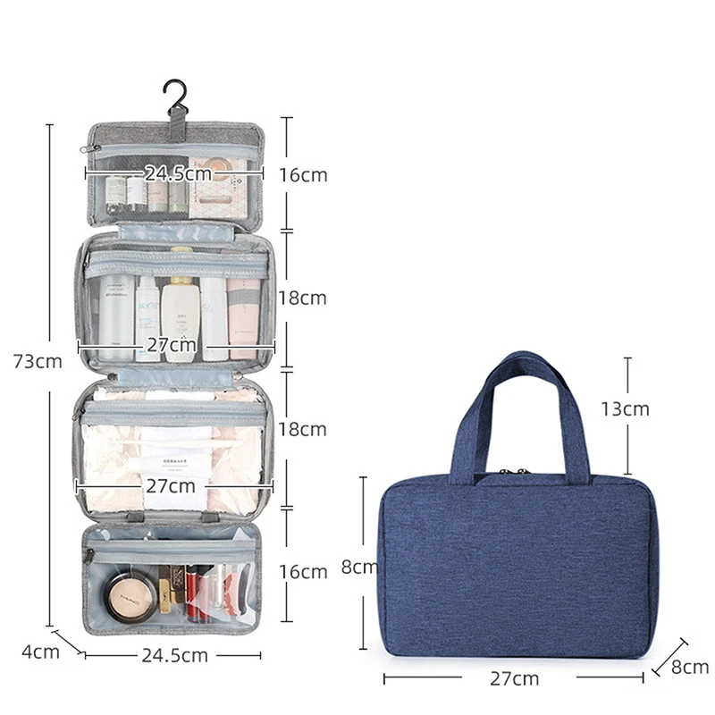 Borsa da toilette con gancio appeso borsa pieghevole impermeabile grande trucco da viaggio custodia per rasoio cosmetico custodia per Organizer