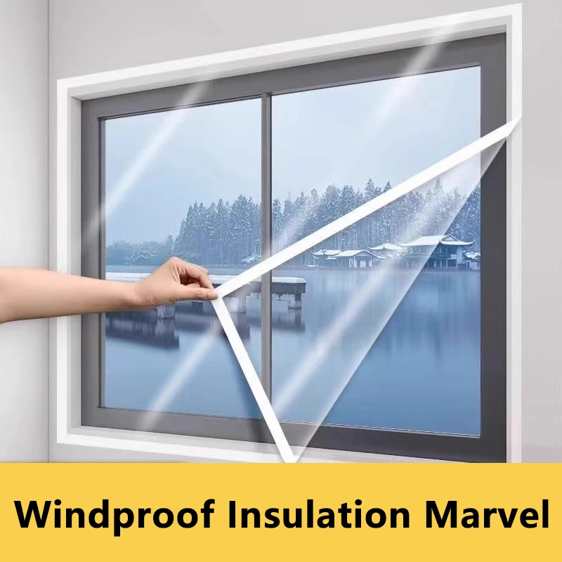 1-Pack EVA Transparent Window Insulation Film - Double-Layer Thermal Protection, Windproof & Dustproof, Easy DIY Installation