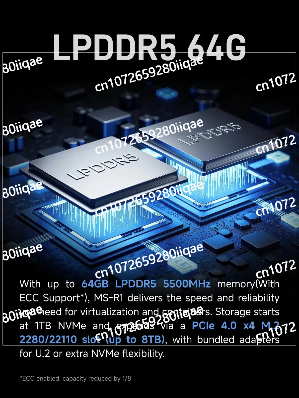 โปรเซสเซอร์ CIX ARM CP8180 (12C/12T สูงสุด 2.6GHz), แรม 64GB/32GB ECC LPDDR5, คอมพิวเตอร์ตั้งโต๊ะ MINISFORUM MS-R1 มินิเวิร์คสเตชั่น