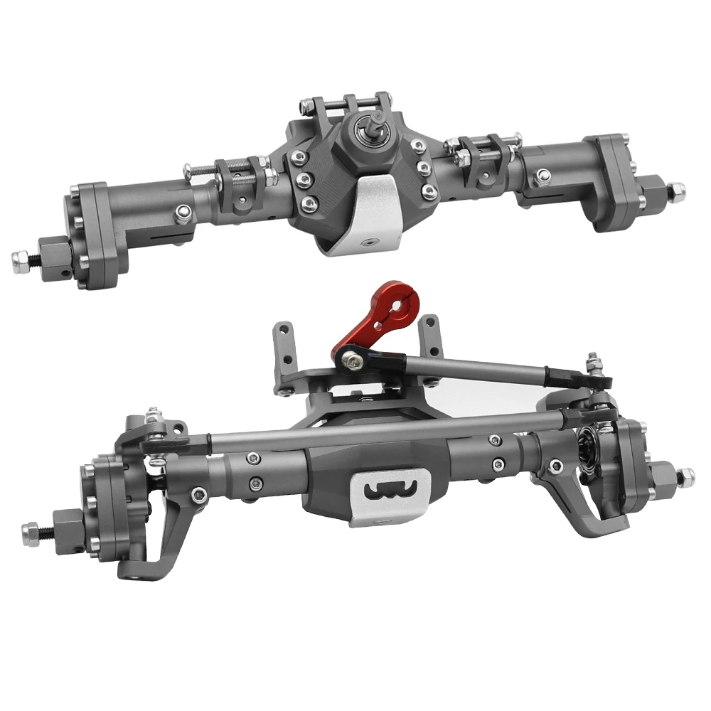 Nieuwe CNC Gefreesd Aluminium Voor en Achter Portal As voor 1/10 RC Crawler Auto Axiale SCX10 II 90046 90047 Redcat GEN8 RGT