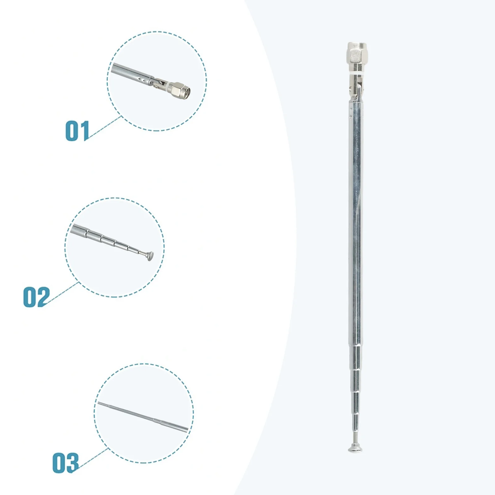 

Durable Telescopic Antenna Shortwave Antenna 14 Sections 201 Stainless Steel 5.6m/18.4ft 50cm Elements M10 Thread