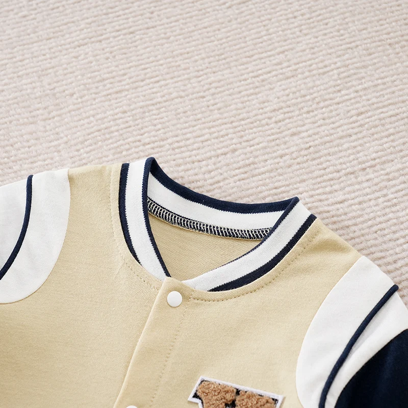 Spring And Autumn Boys And Girls Handsome Baseball Jersey Cotton Comfortable Long Sleeve Casual Baby Bodysuit