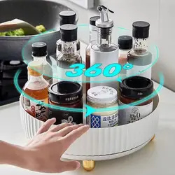 360 Degree Rotating Storage Box Kitchen Special Sauce Vinegar Seasoning Storage Box Cosmetic Storage Snacks Fruit Multi