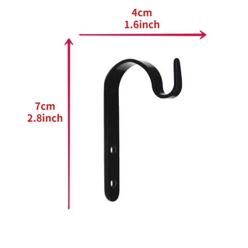 4Pc Metal J Hook Vintage Wall Hanger for Plant Bracket Flower Basket Lantern Cloth Towel Coat Hat Storage