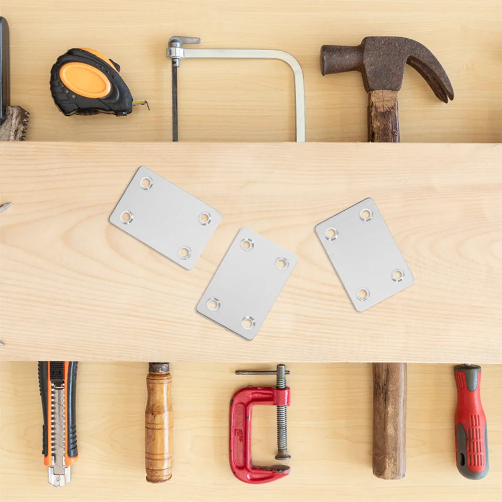 

30 шт. соединительных пластин из нержавеющей стали, плоские кронштейны для ремонта дерева и металла, фурнитура для крепления, угловые скобы