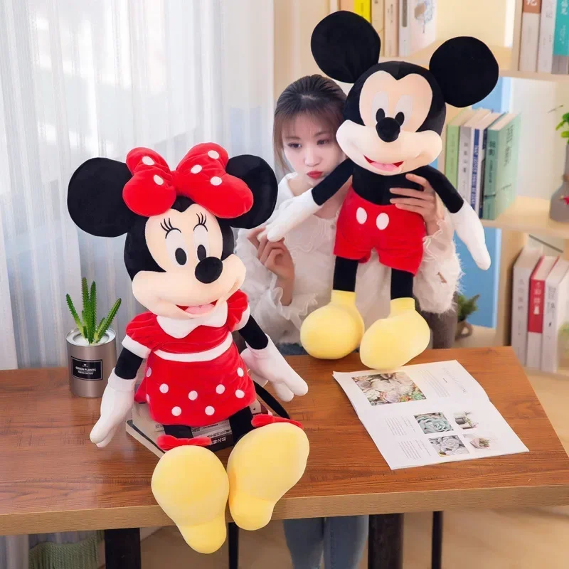 Linda y súper linda muñeca de Mickey, muñeca de pareja de Minnie, juguete de peluche de Mickey Mouse, muñeca de tela, regalo de cumpleaños para niños