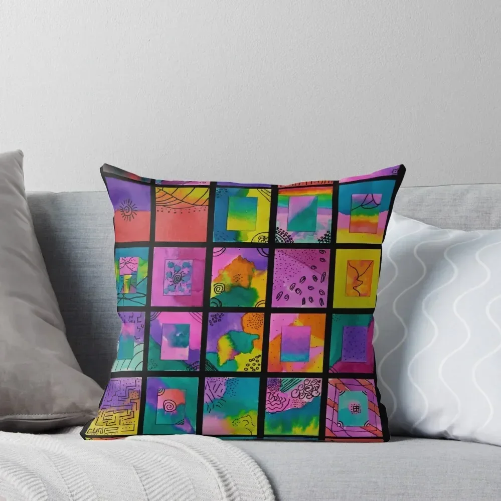 

HHPS Art Show, Class 4C, Ink and Watercolour: Strength Lies In Differences Throw Pillow Cushion Cover Set pillow