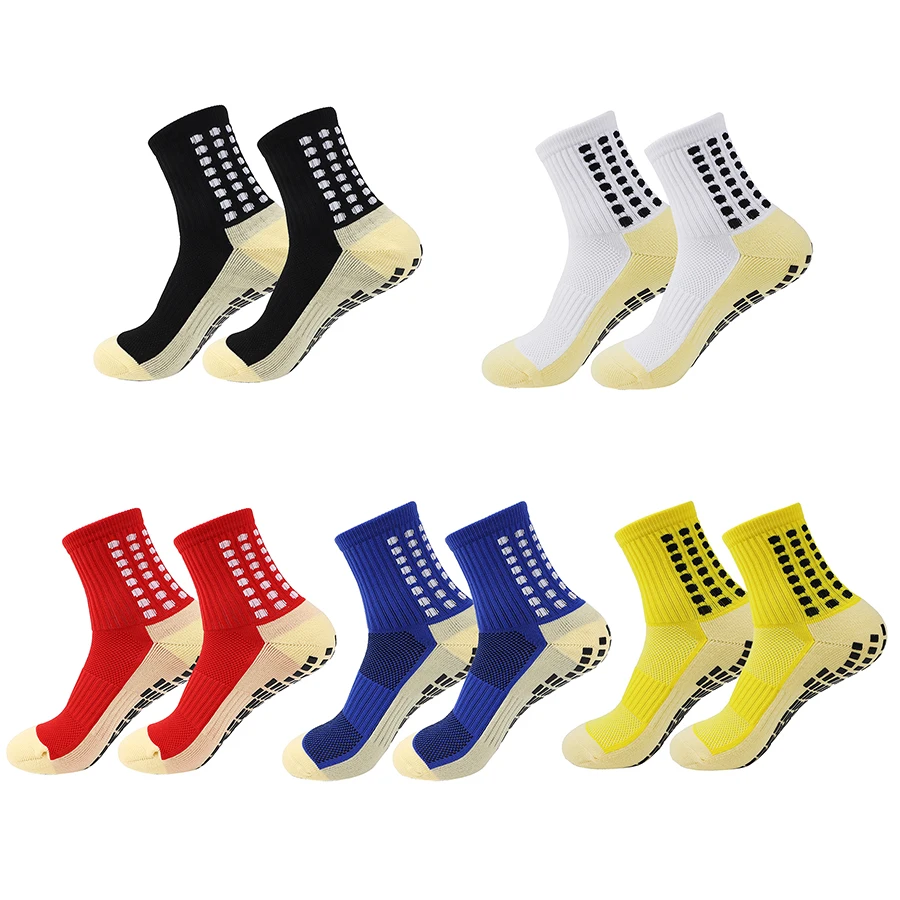 5 Pairs Football Socks Men Women Sports Socks Non-slip Silicone Bottom Soccer Outdoor Sport Running Cycling Grip Socks