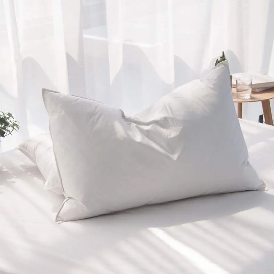 

Feathers Down Pillow Standard Size, Hotel Quality Fluffy Bed Pillow, Soft Pillow for Sleeping, Organic Cotton Cover20x26, Pack o