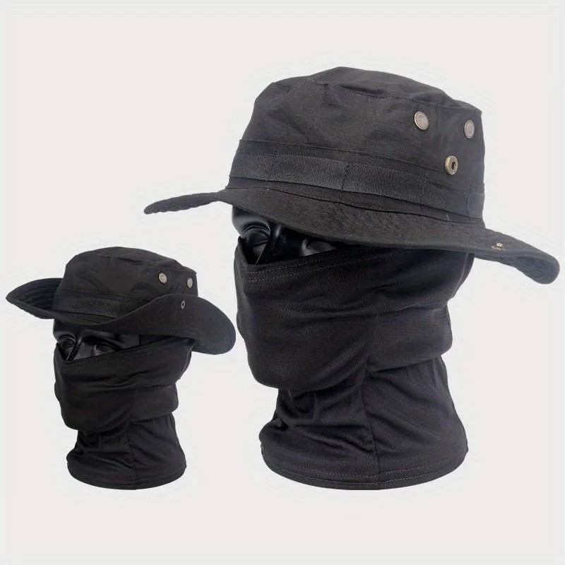 Camouflage Cap With Neck Gaiter, Camouflage Boonie Hat & Camouflage Cooling Neck Gaiter Set Perfect for Outdoor Sports