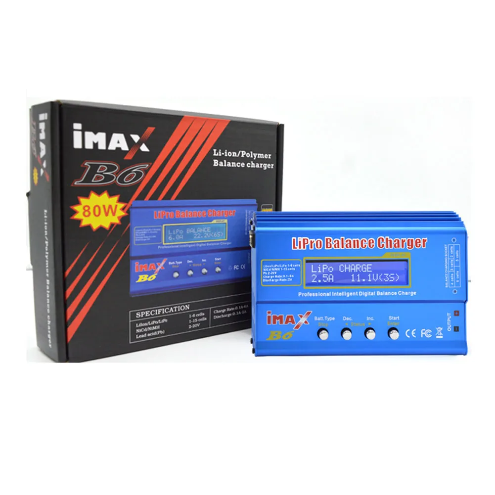 IMAX B6 Lipo zabawka do utrzymywania równowagi z ładowarką AC/DC 80W cyfrowy akumulator ładowarka moc rozładowania 5W 18V 6A dla LiPo NiMH NiCd LiFe