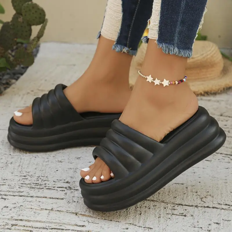 sexy pink Platform Wedges Slippers women Fashion Thick Beach slides 2024 summer High Quality woman EVA Non-Slip Outdoor Sandals