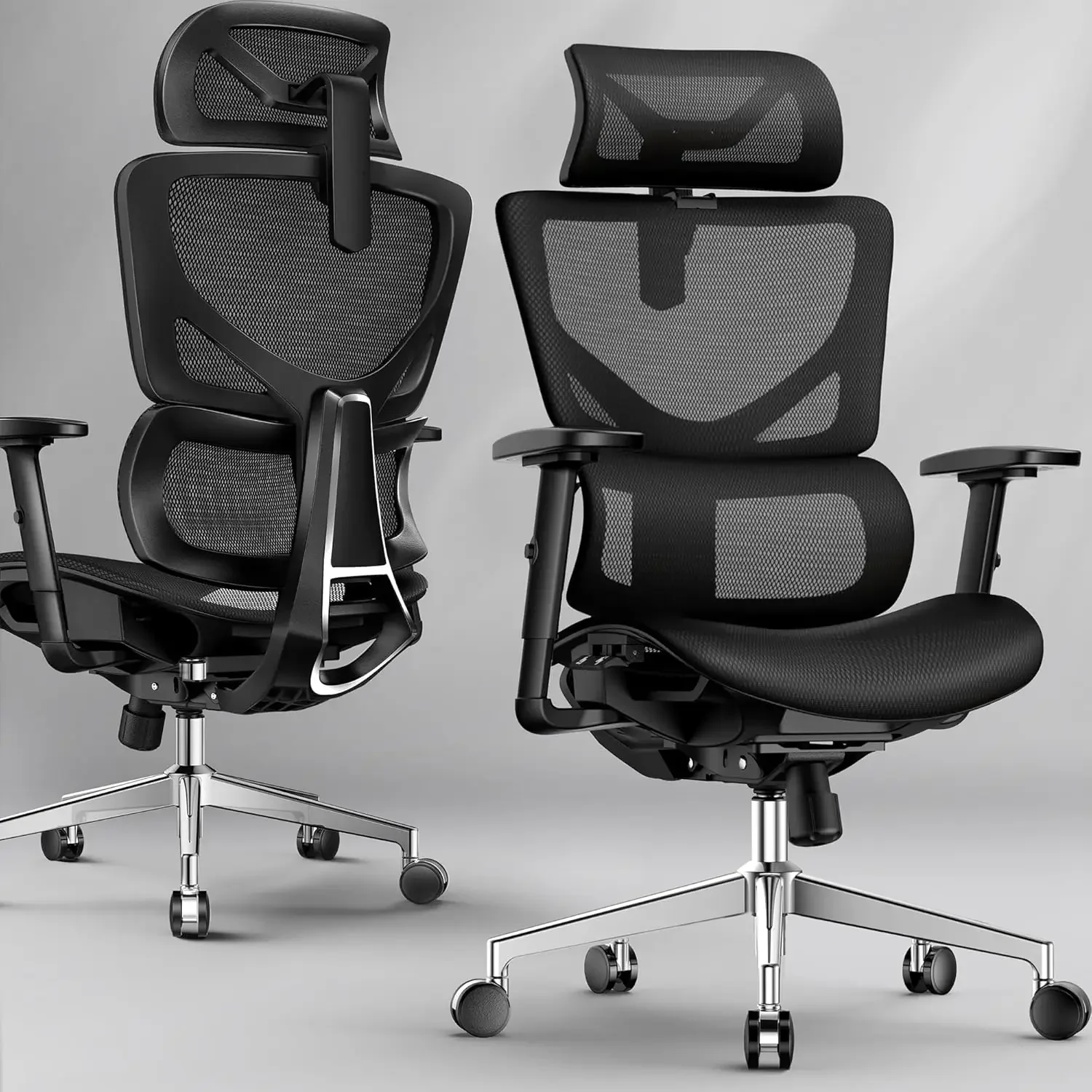

Ergonomic Office Chair - Big & Tall 6'6" Mesh Chair with Dynamic Lumbar Support, 4-in-1 Quick Adjust, 350lbs Capacity - BIFMA Ce