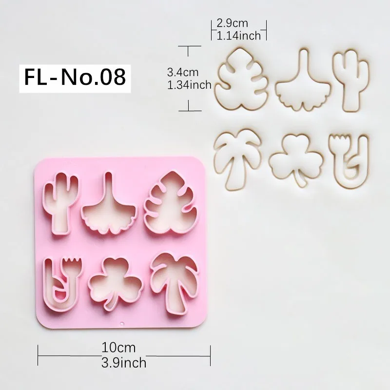 Christmas Cat Shoe Tree Polymer Clay Earrings Cutter Mold Cat Animals Leaf Clay Mould Polymer DIY Clay Jewelry Tool