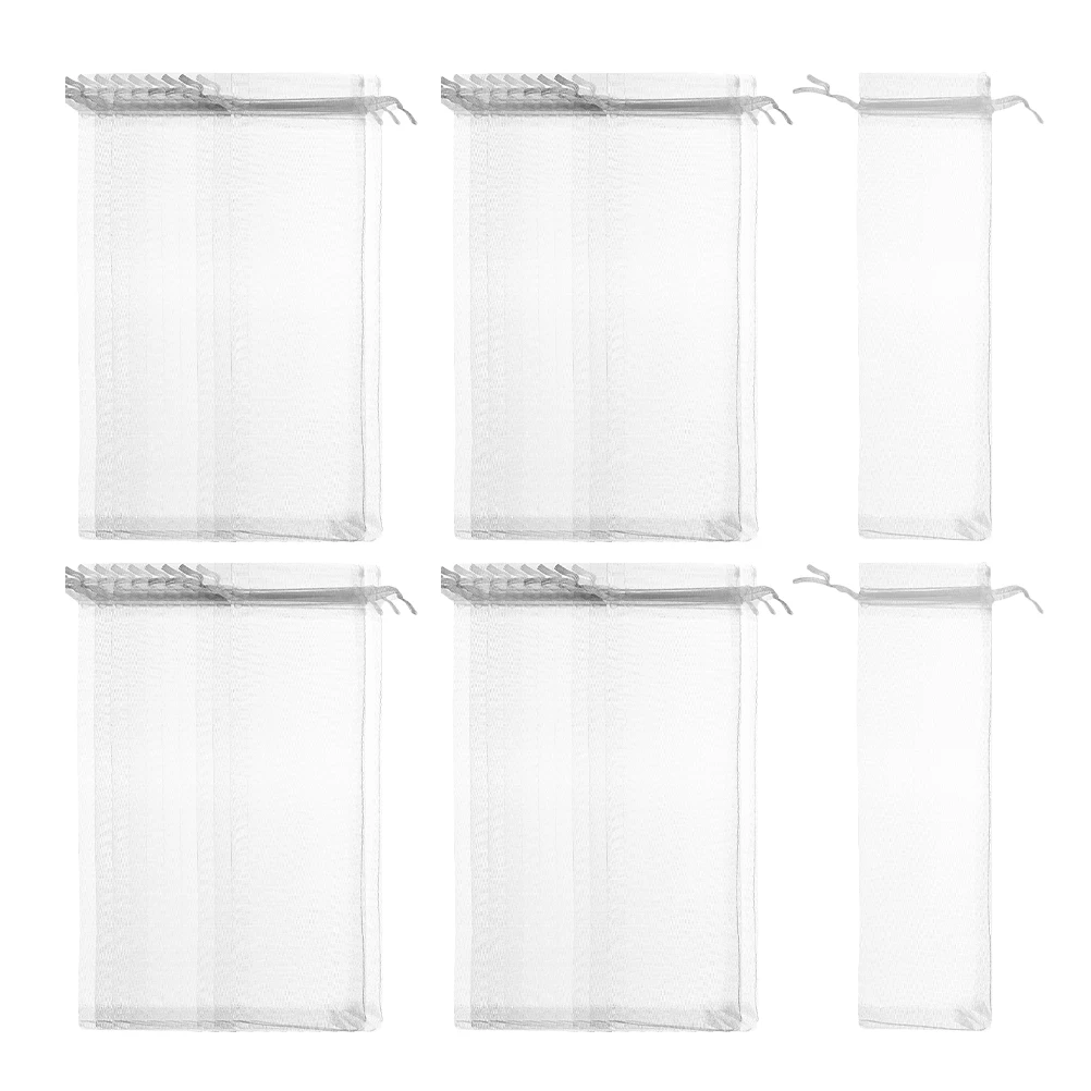 

100pcs Mesh Packaging Bag Lightweight Drawstring Mesh Drawstring Gift Favor Bags Storage Bags Fan Pen Tableware