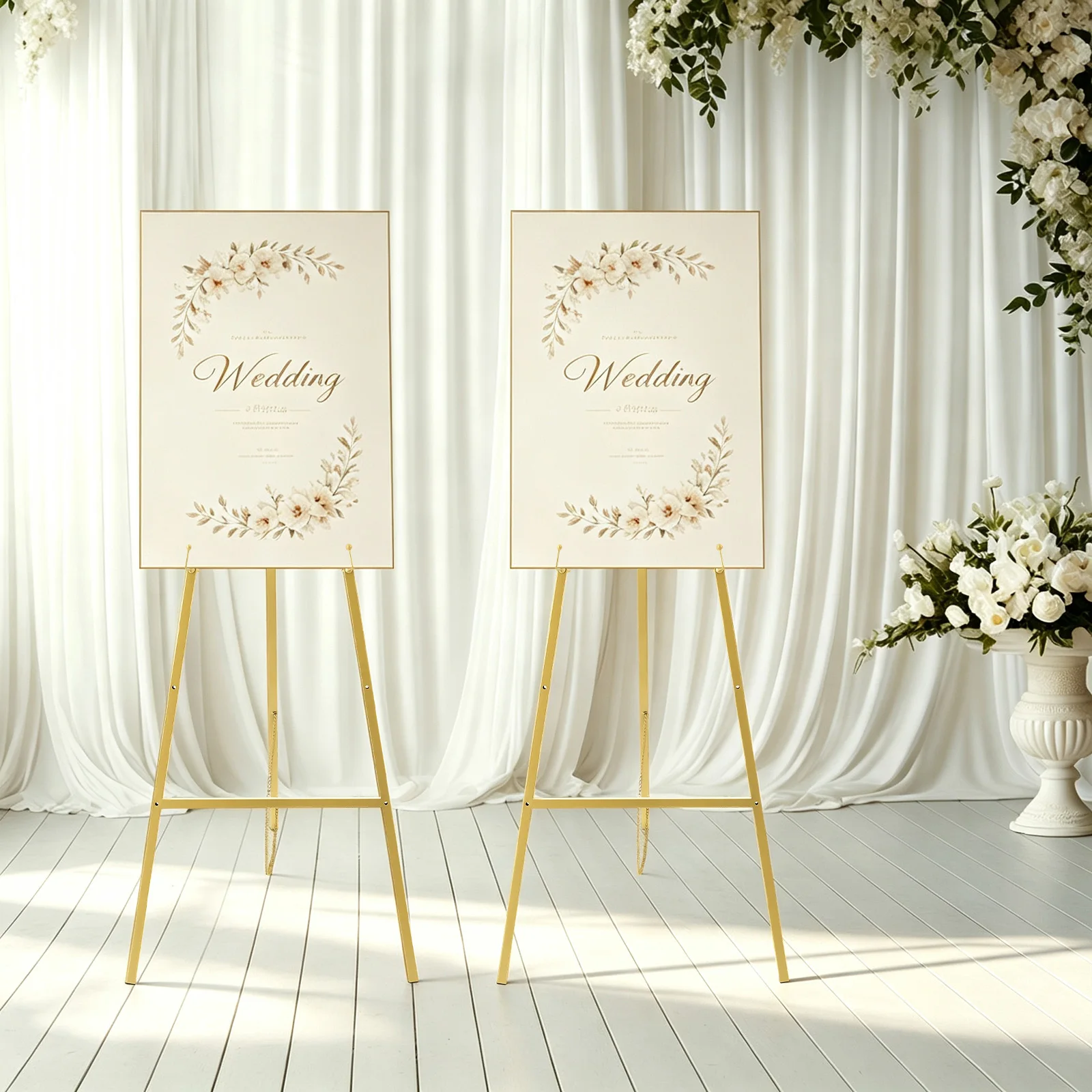 Large Gold Wedding Easel Stand Great for Weddings, Welcome Signs, and Any Exquisite Displays