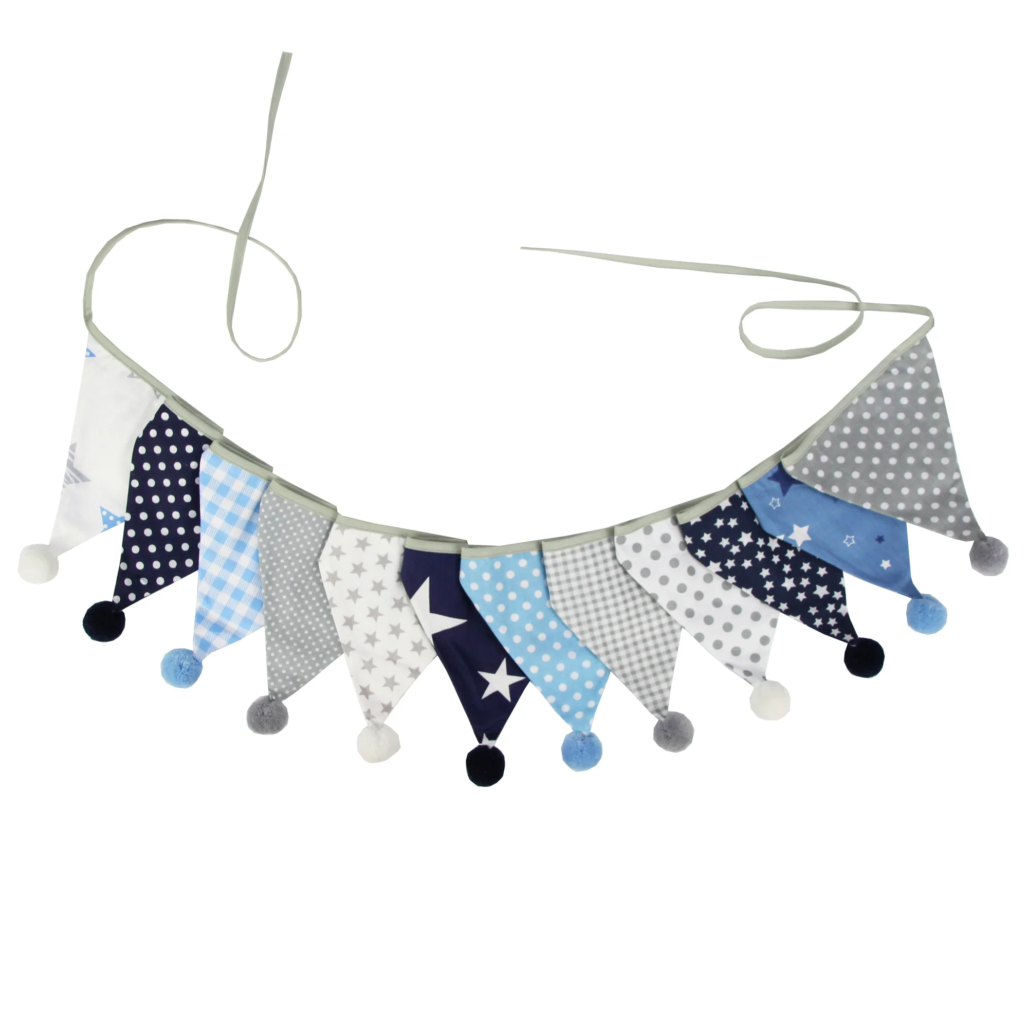 3,2 m Vintage-Blumenstoff-Wimpelkette, 12 Wimpel-Flaggen mit Kugeln, Hochzeit, Party, Dekoration, Banner, Zuhause, Babyparty, Karneval, Girlande – Detail 13