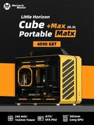 Mecânico mestre cmax computador caso matx itx suporte 385mm sfx sfx fonte de alimentação 162mm 240 resfriamento água cubo liga alumínio