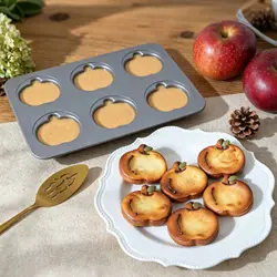 6 Cavity Christmas Apple Jam Pie Non Stick Pan Carbon Steel Baking Mold Madeleine Muffin Dessert chocolate Kitchen Accessory