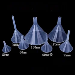 50mm 60mm 75mm 90mm 120mm 150mm Short Stem Long Stem Plastic Funnel For Kitchen Lab Long Stem