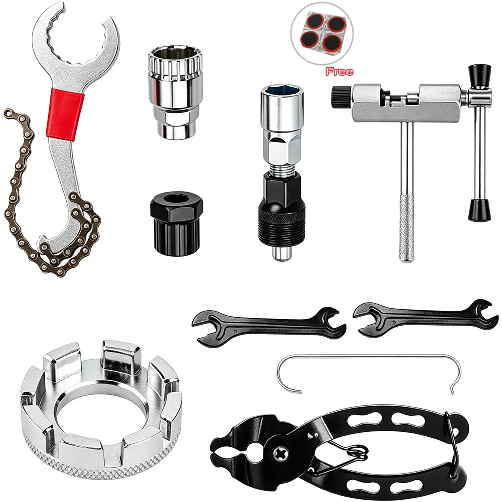 Professional Bicycle Repair Tool Kit Chain Breaker Crank Puller Flywheel Remover for Mountain Road Bike Maintenance