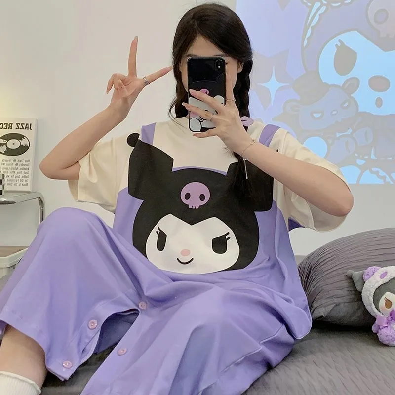 Sanrio Kuromi женский комбинезон с принтом Cinnamoroll Bad Badtz-Maru в корейском стиле, милый игривый Y2k, эстетический комбинезон для чистой девушки