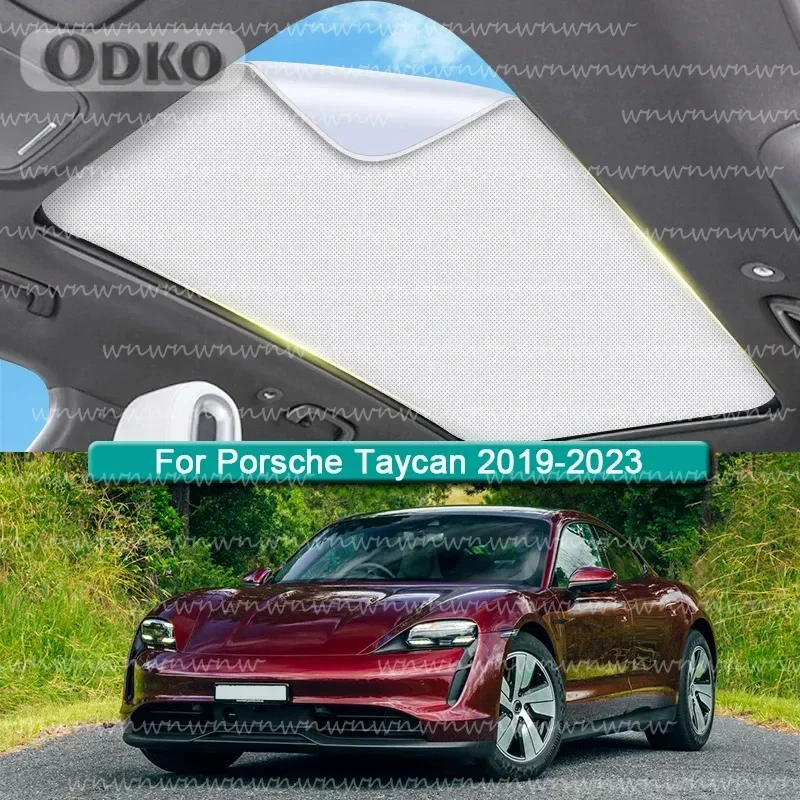 

Car Roof Sunshade Fit For Porsche Taycan 2019-2023 2024 Electrostatic Adsorption Sunroof Sunshade Skylight Blind Shading Sticker