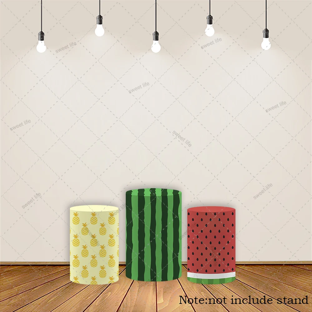 Obst Thema Geburtstag Party Sockel Abdeckung Zylinder Stoff Wassermelone Baby Dusche Geburtstag Party Tischdecke Dekor