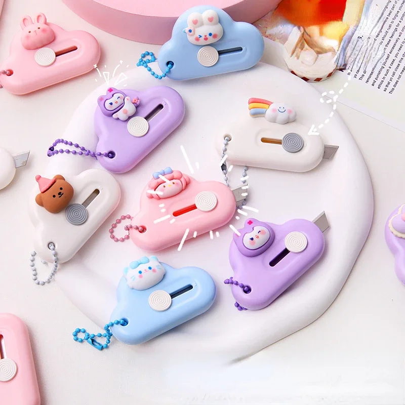 Sanrio Kawaii mini cloud utility knife Kuromi Pochacco mymelody student hand account cutting paper knife express package knife