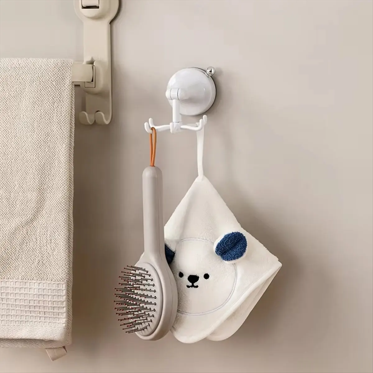 New Arrival Rotatable Kitchen Hook - 6-Claw Suction Cup Wall Mount for Spatulas & Cookware, Drill-Free Plastic Storage Solution
