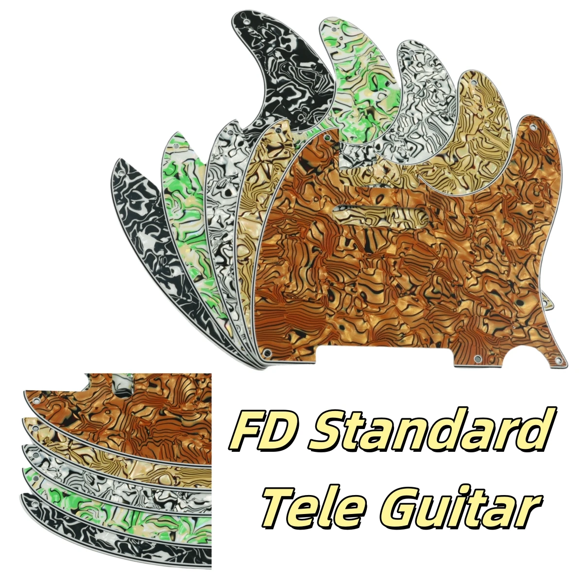 Xinyue Custom Parts - For US Standard 5 Screw Holes 52 Year Tele Telecaster Guitar Pickguard Scratch Plate, Multicolor Choice