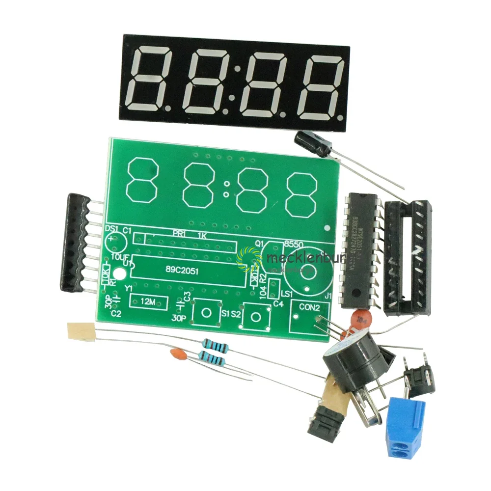 

AT89C2051 Digital 4 Bits Electronic Clock Electronic Production Suite DIY Kit Learing Kit for Arduino