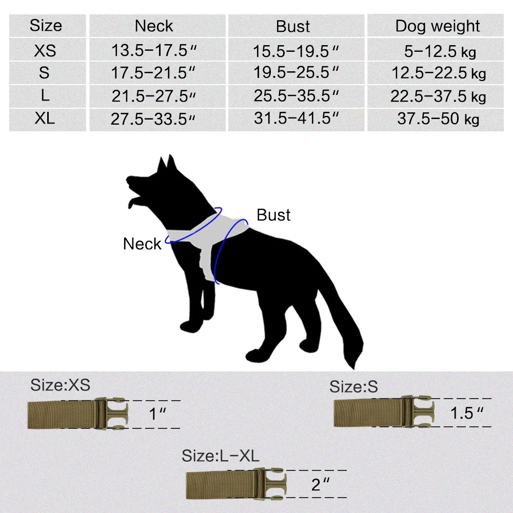 Tactical Dog Harnesses Pet Training Vest Dog Harness For Medium Large Dogs Walking Hunting Adjustable with Handle