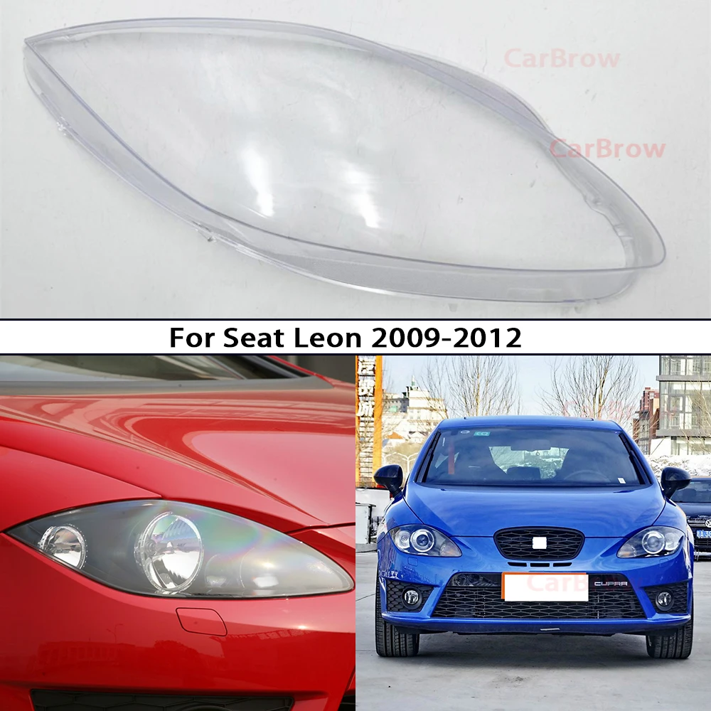 

Headlight Shell Lens Plexiglass For Seat Leon 2009 2010 2011 2012 Headlamps Transparent Lampshade