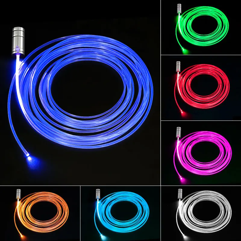 Fiber Optic Light Cable Side Glow 50m per roll 1.5mm~3mm Fiber Optical Cable Car Night Lights Home Decorative Light Cable