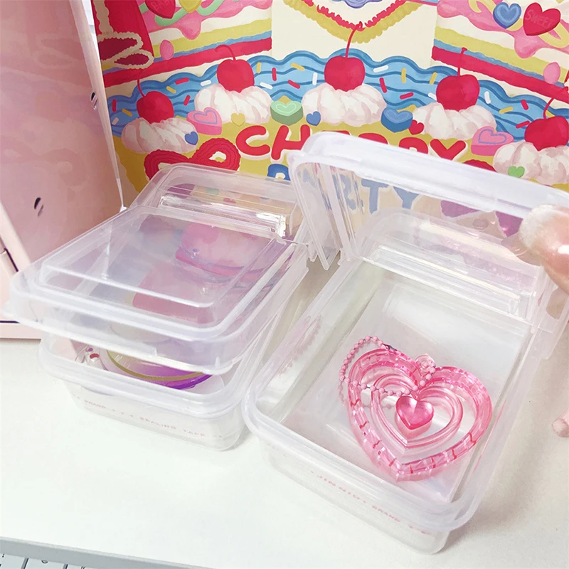 Small Size Storage Box Card Holder Sticker Stationery Transparent Storage Box Film Storage Box