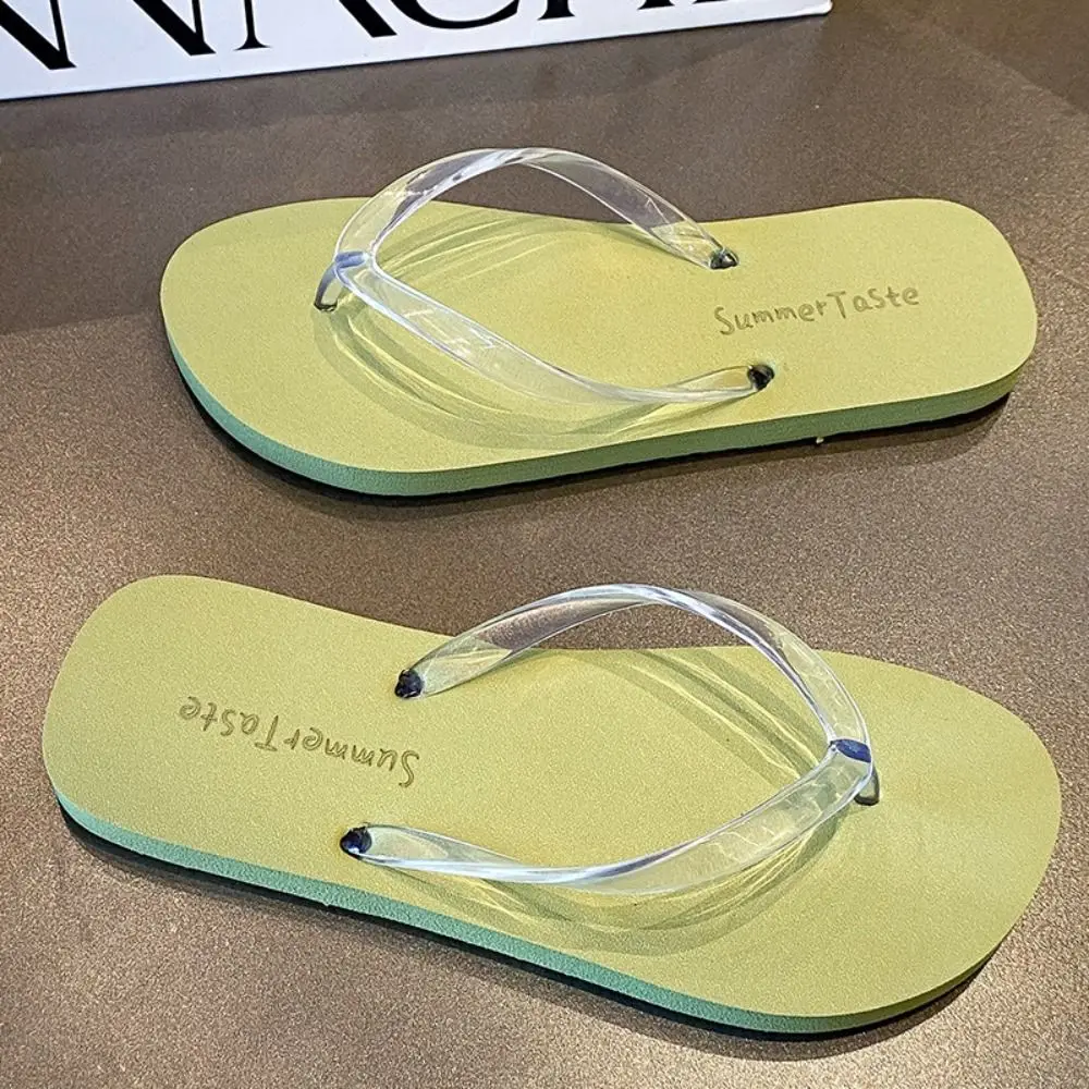 Shoes Rubber Transparent Thong Sandals Waterproof Clip Toe Women Flip Flops Non-Slip Slippers Swimming