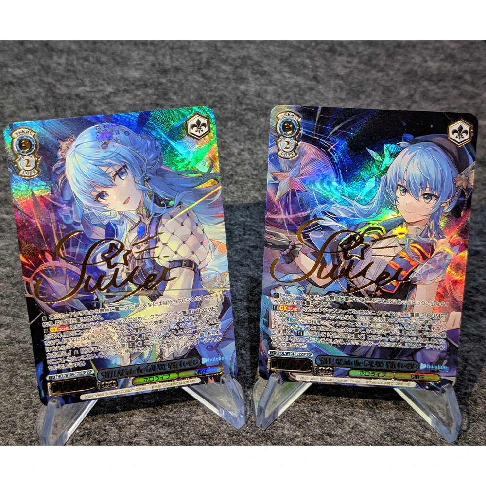 Hololive WS Collection Card Anime Hoshimati Suisei Signature Card Gilding Refractive Color Rainbow Flash UV Texture Gifts Toy