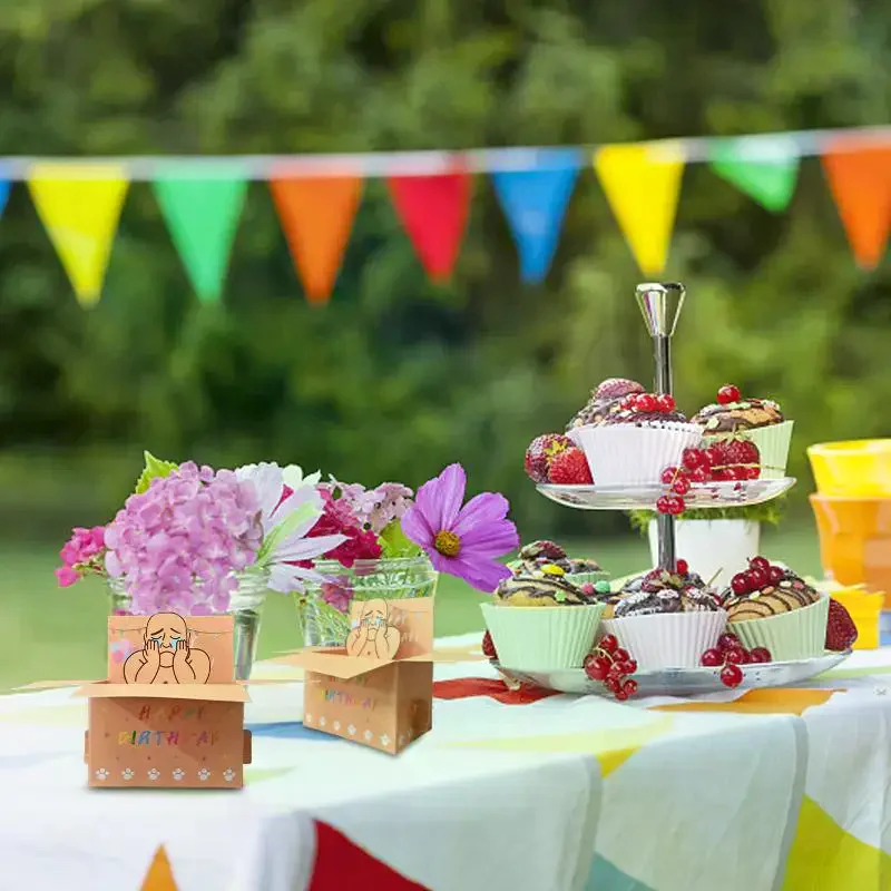 1Pcs Paper Humorous 3D Terrifying Bald Character Design Whimsical Card Hilarious Happy Birthday Card DIY Accessories